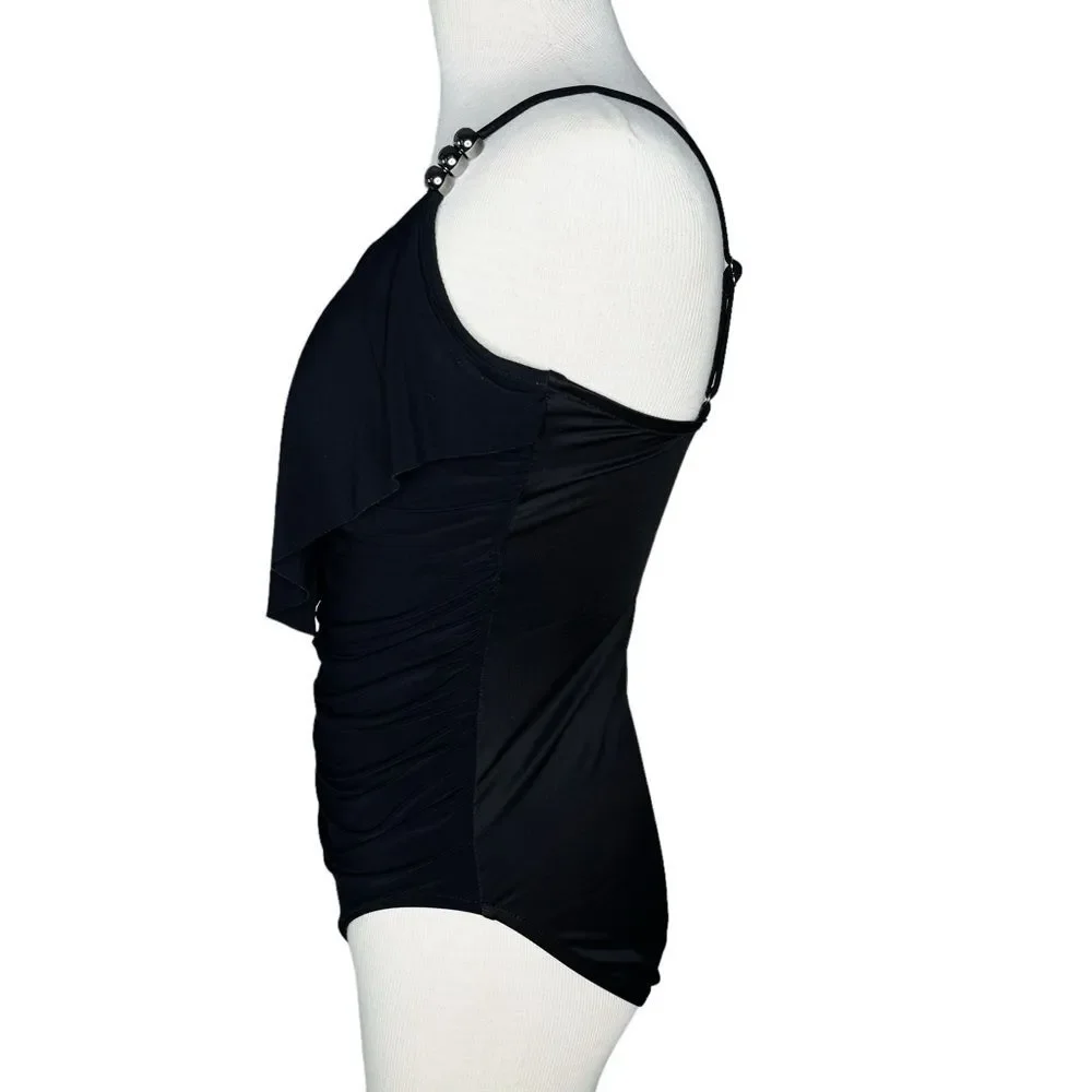 Magicsuit Isabel One Piece Swimsuit sz 10 * Black Slimming Tummy Control Beach